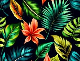 Tropical palm leaves